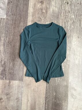 Long Sleeve Crew Neck Tee in Teal - Women's